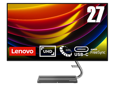 Lenovo Qreator 27" 4K UHD Monitor (IPS, 60 Hz, HDMI DP, USB-C, FreeSync, HDR400, Luidsprekers, Wireless Phone Charging)